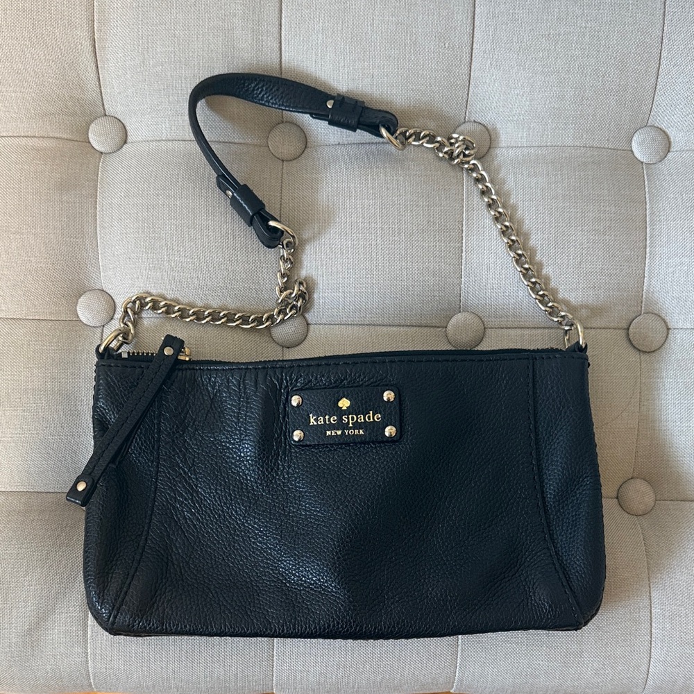 Kate Spade Black Pebbled Leather Shoulder Bag
